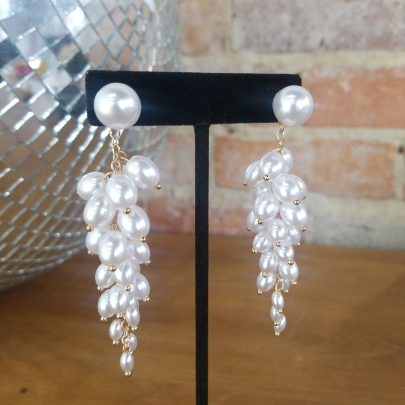 Multi Pearl Chandelier Earrings