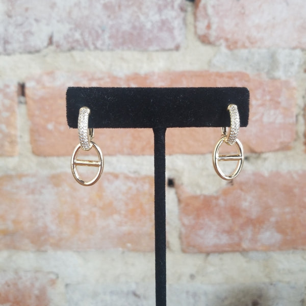 Gold/Rhinestone Chain Earrings