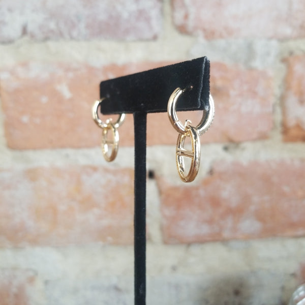 Gold/Rhinestone Chain Earrings