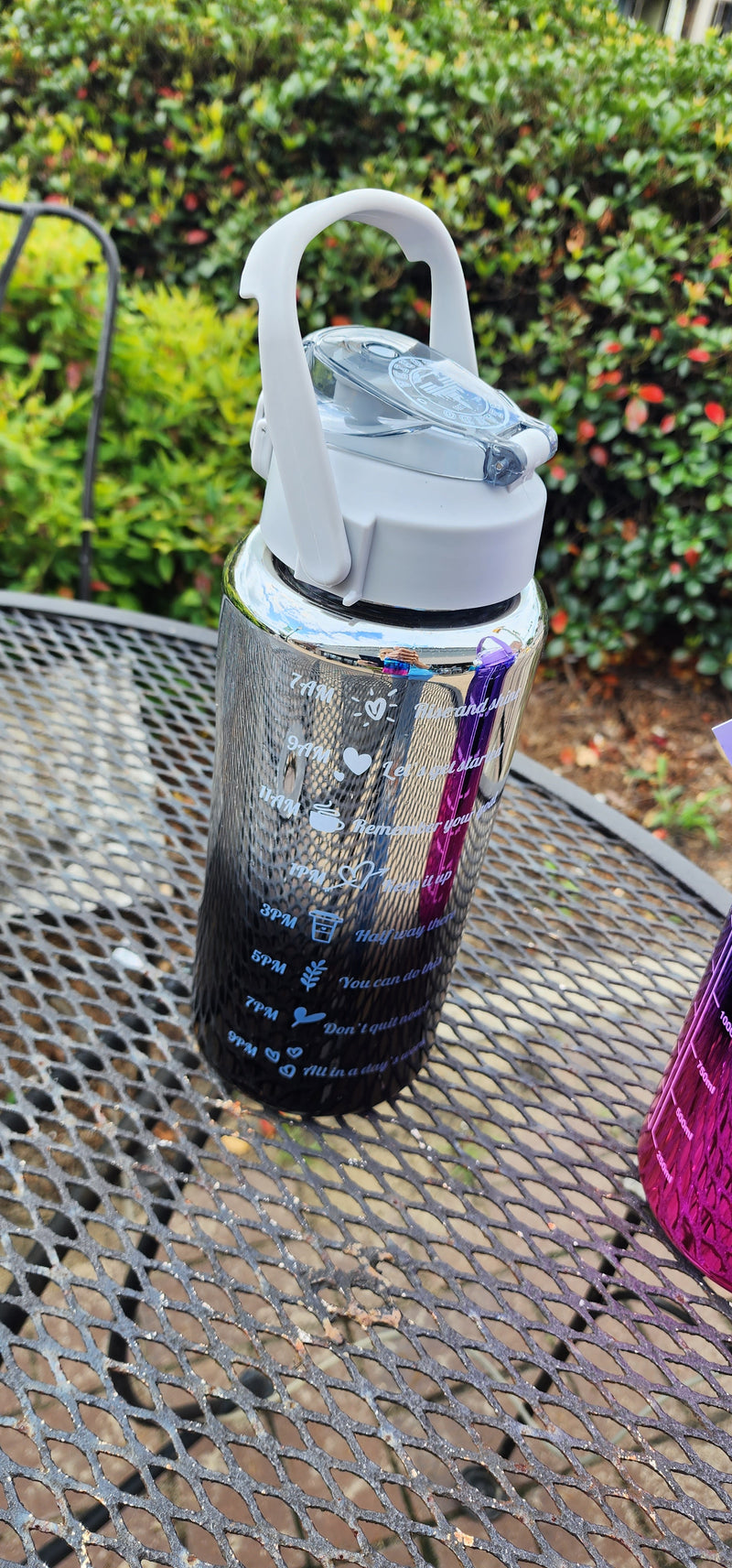 Metallic Motivational Water Bottle 64 oz