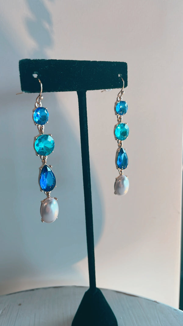 Ocean Stone Pearl Earrings