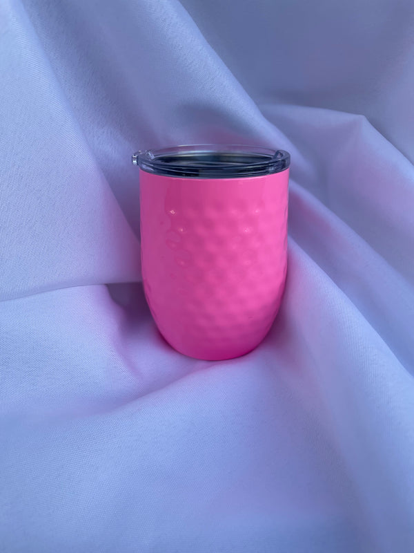 16 Oz Pink Golf Insulated Cup