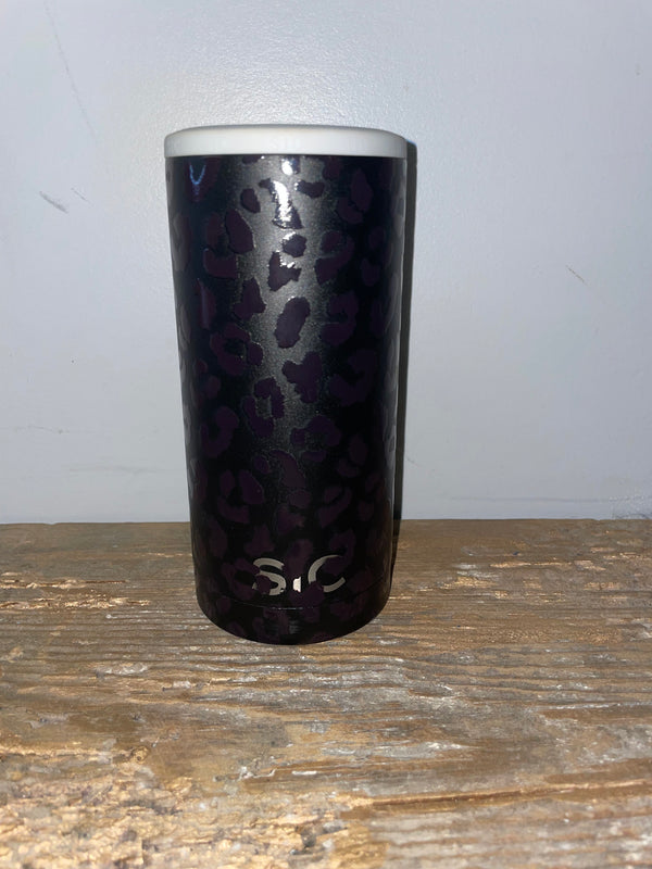 Slim Can Cooler Leopard and Grey Insulated Cup