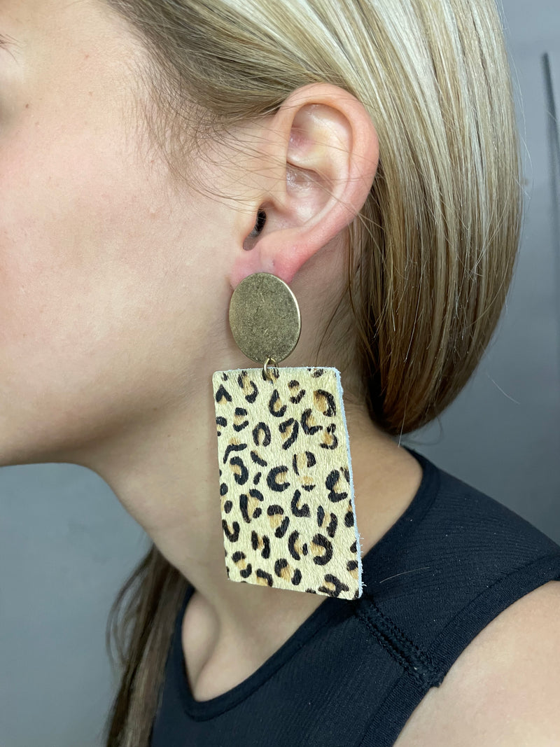 Leopard on the Square Earrings