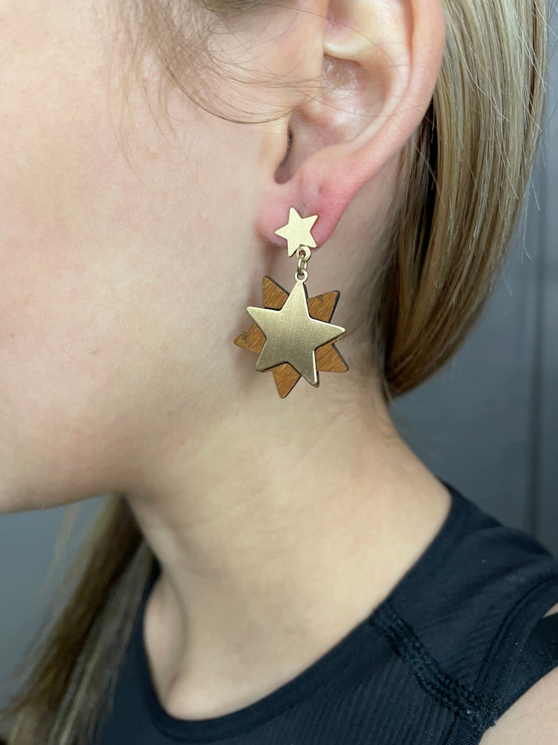 Double Star Earrings