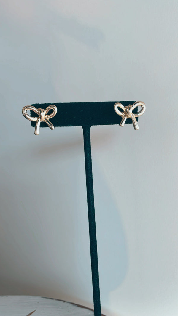 Mini Brass Bow Earrings