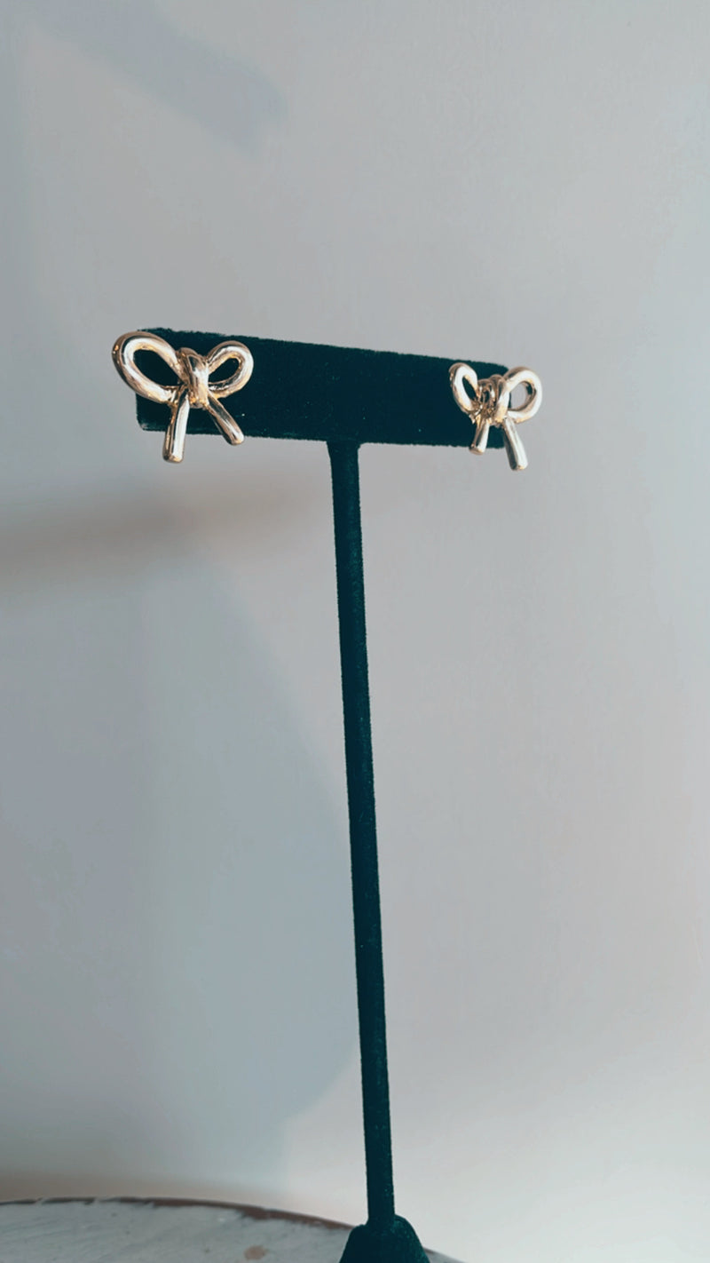 Mini Brass Bow Earrings