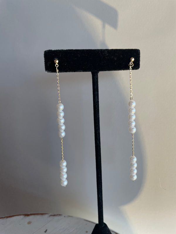 Gold & Pearl Drop Dangle Earrings