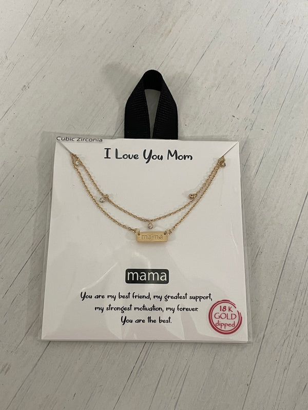 I love you Mom Gold Necklace