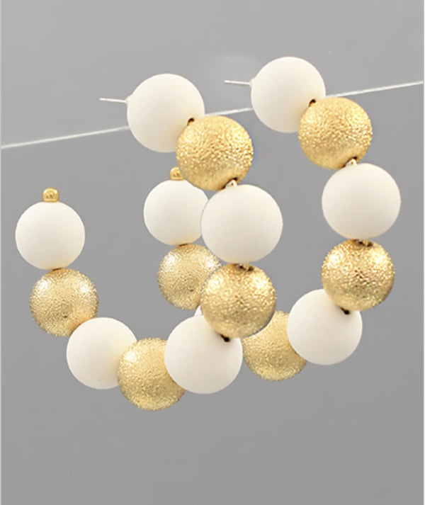 White and Gold Ball Hoops