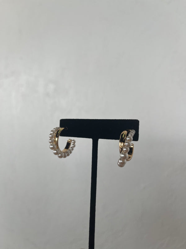 Pearl and Gold Hoops