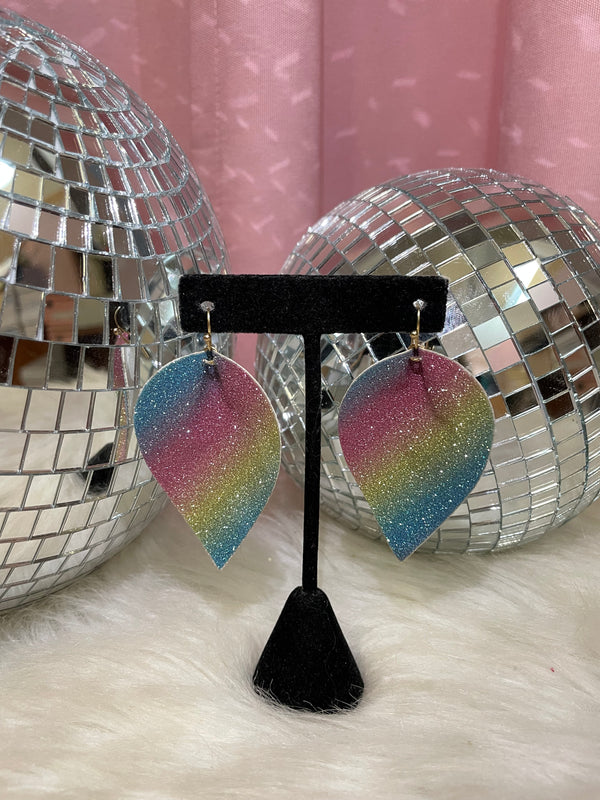Rainbow Teardrop Shimmer Earrings