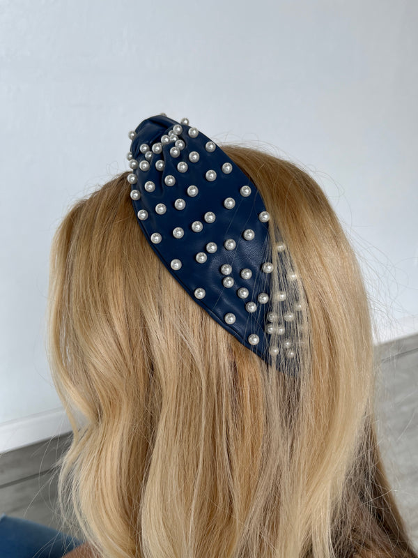 Pearl Leather Headband