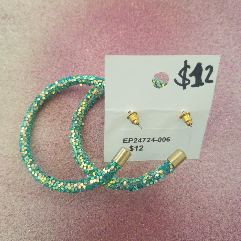 Sparkle Green Hoops