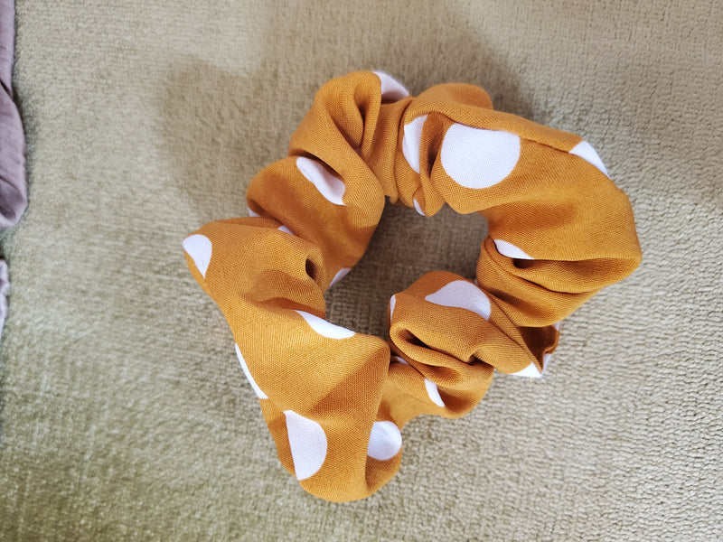 Orange Polka-dot Scrunchie
