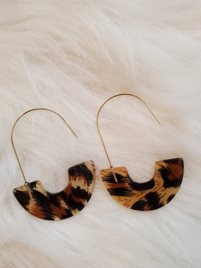 Tortoise Shell Hook Earrings