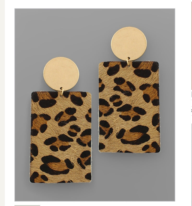 Cheetah on the Square Earrings