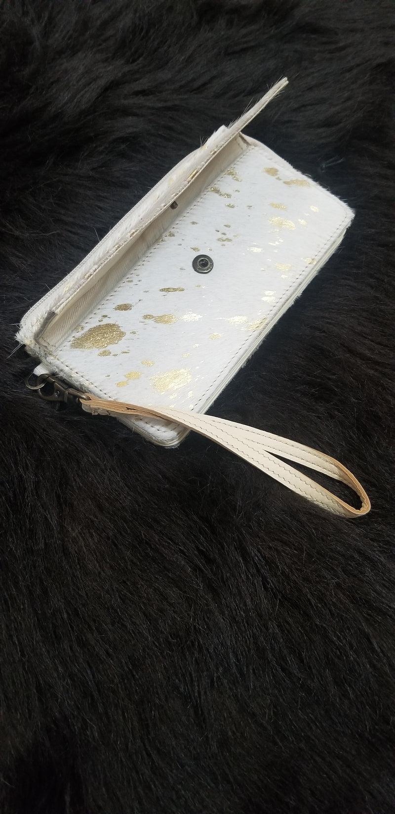 Golden Streak leather and Hairon Wallet