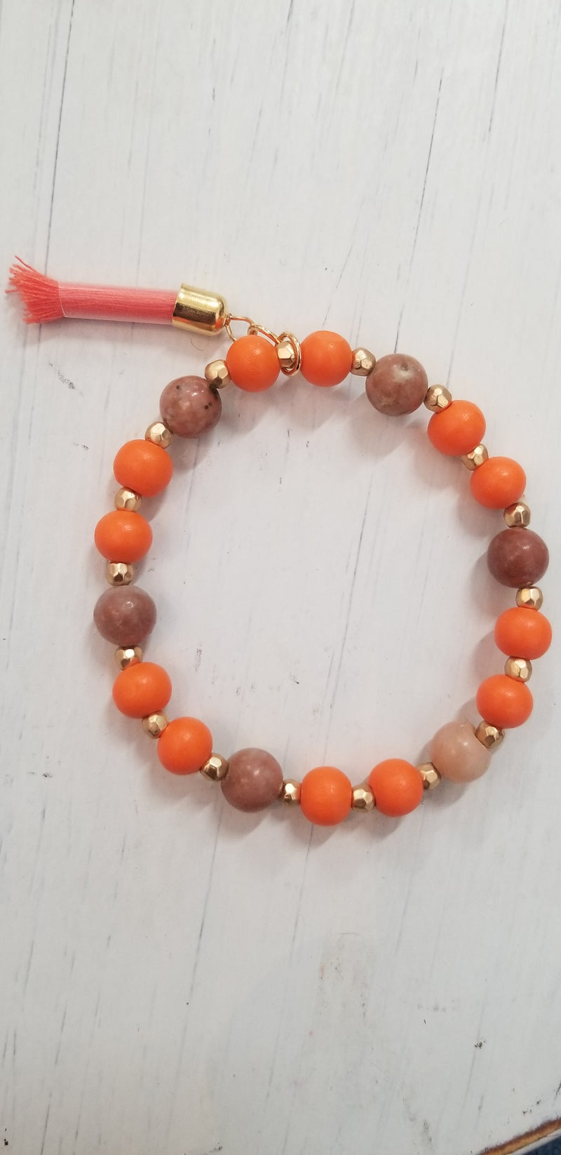 Orange Tassel Bracelet