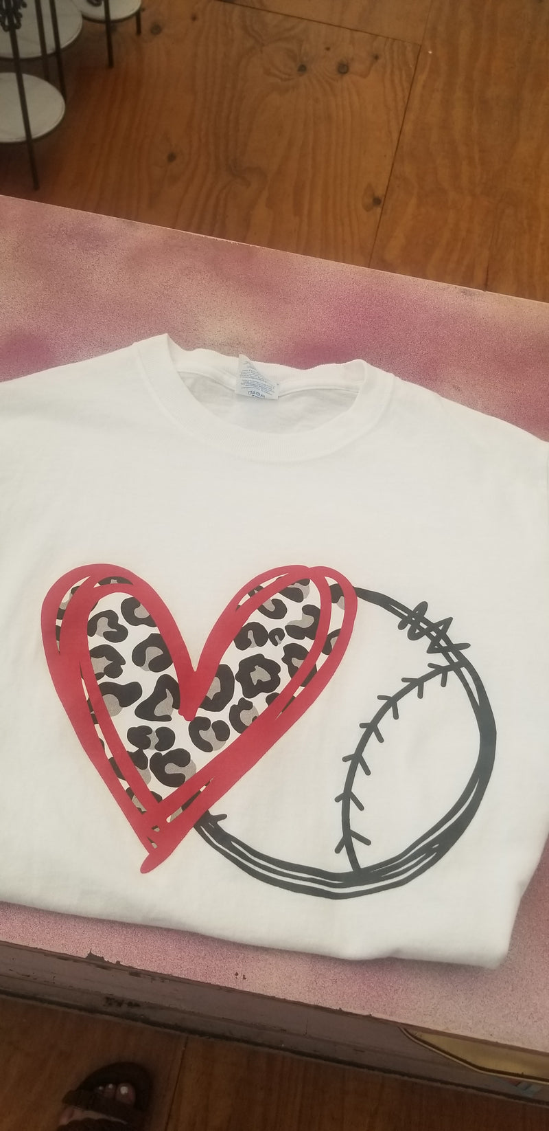 Cheetah Heart and Baseball T-shirt