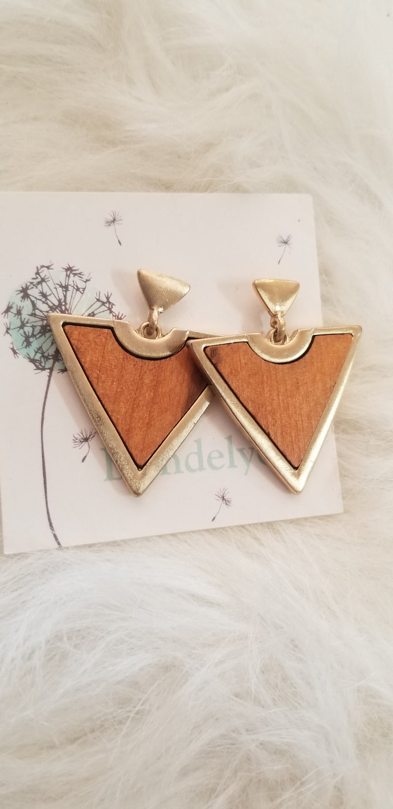 Golden Wood Arrow Earrings