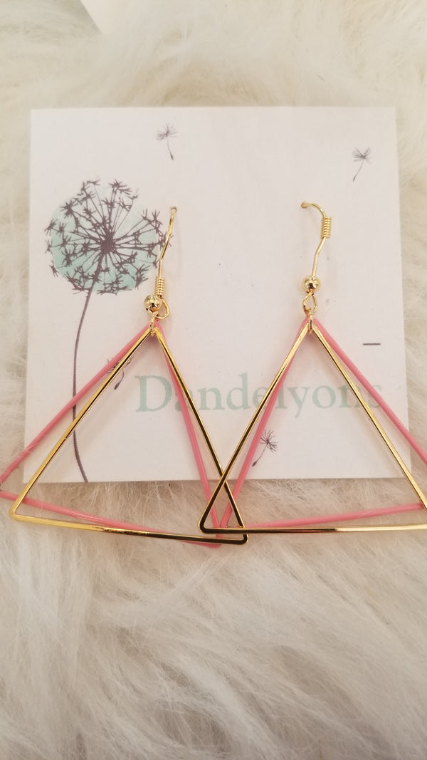 Blush Triangle Dangle Earrings