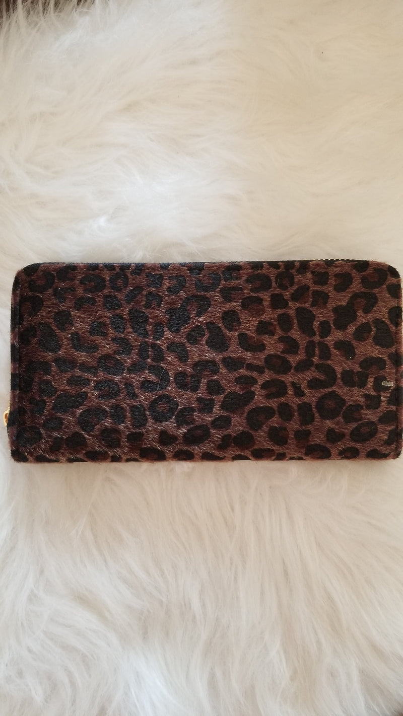 Cheetah Print Faux Fur Wallet