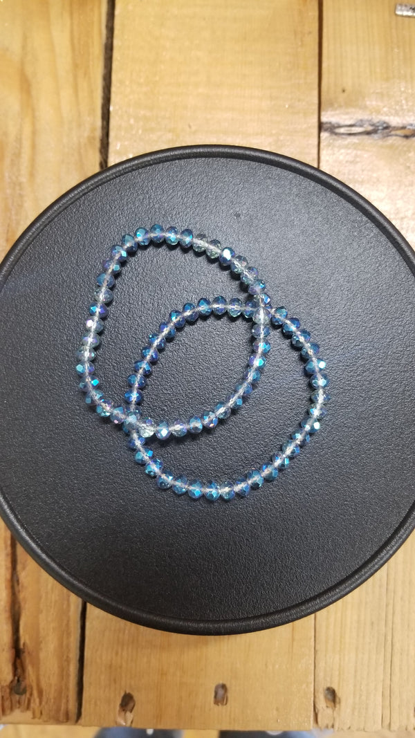 Blue Sparkle Beaded Bracelet