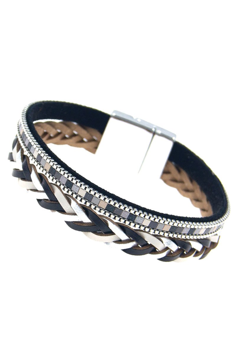 Black Braided Multi-Strand Magnetic Bracelet