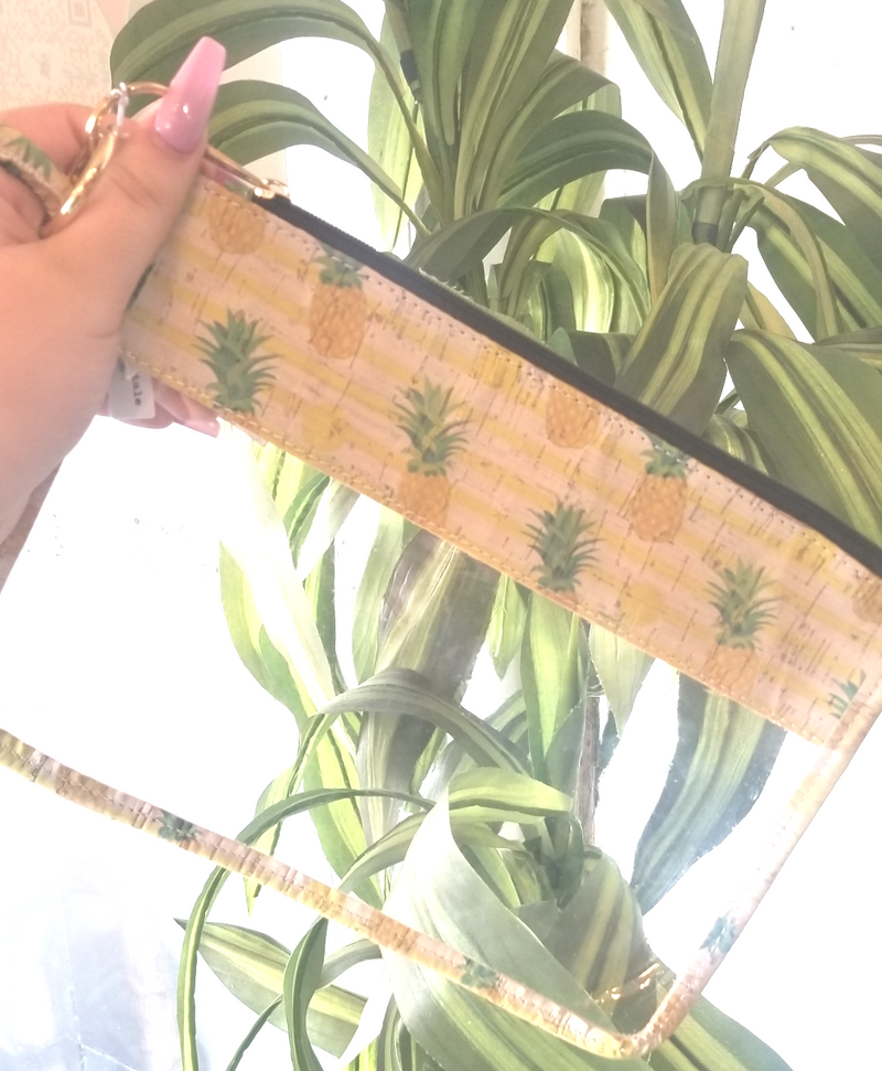 Pineapple Transparent Pouch Wristlet