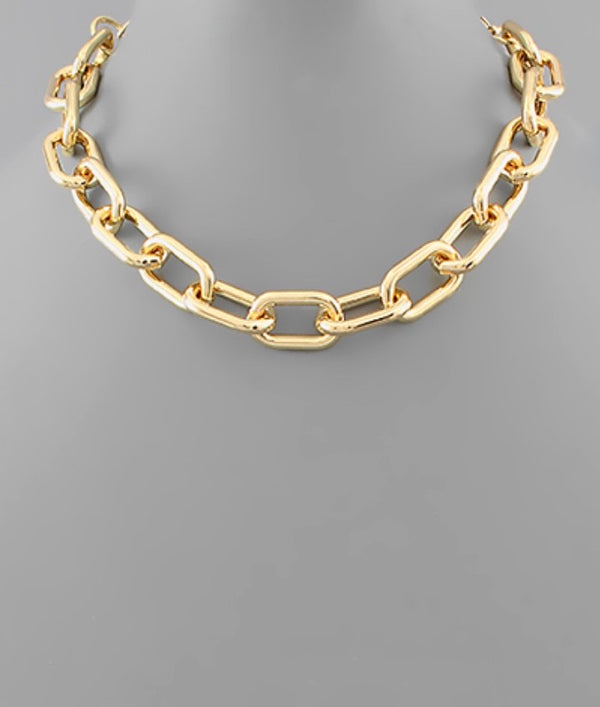 Matte Gold Chain Link Necklace