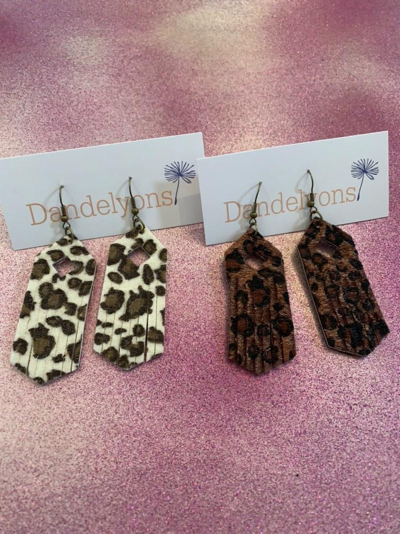 Leopard Faux Fur Shredded Earrings