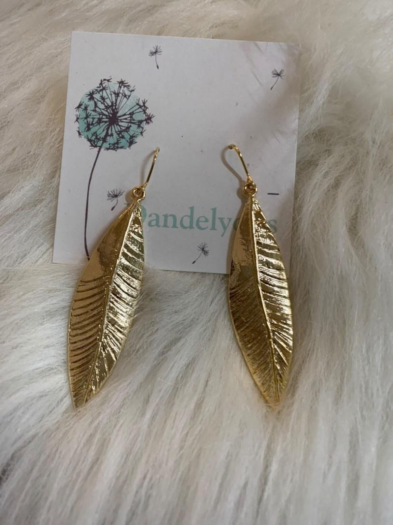Feather Gold Dipped Earrings