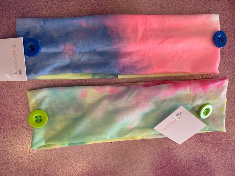 Tie-dyed Headband With Buttons