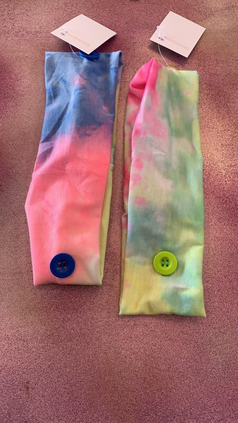 Tie-dyed Headband With Buttons