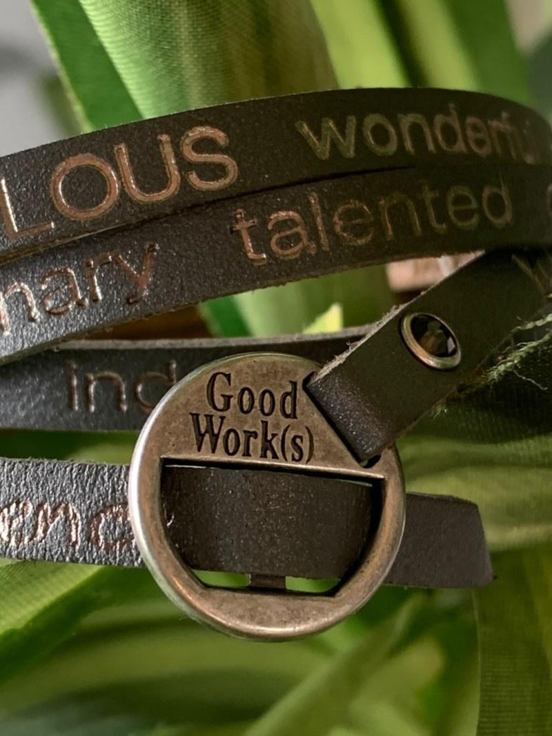 Dark Grey "Good Works" Bracelet