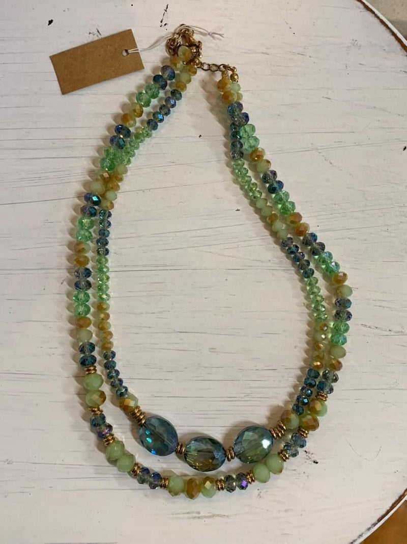 Green and Blue Beaded Necklace