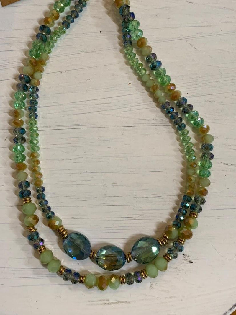 Green and Blue Beaded Necklace