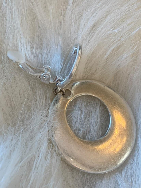 Clip-On Silver Dangle Earrings