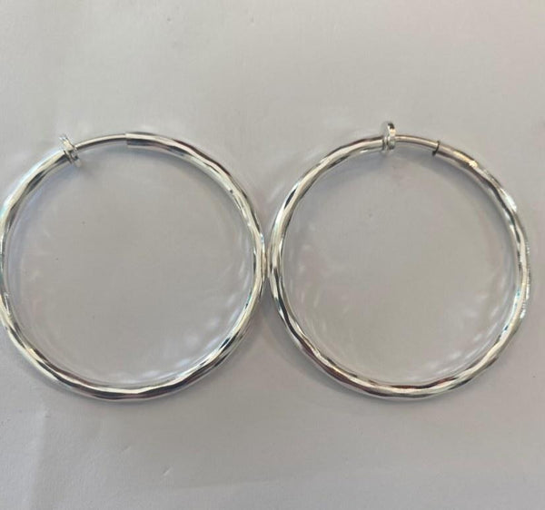 Textured Clip on Hoops