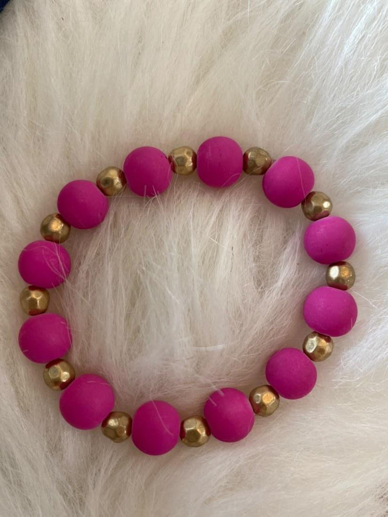 Pink/Gold Bead Bracelet