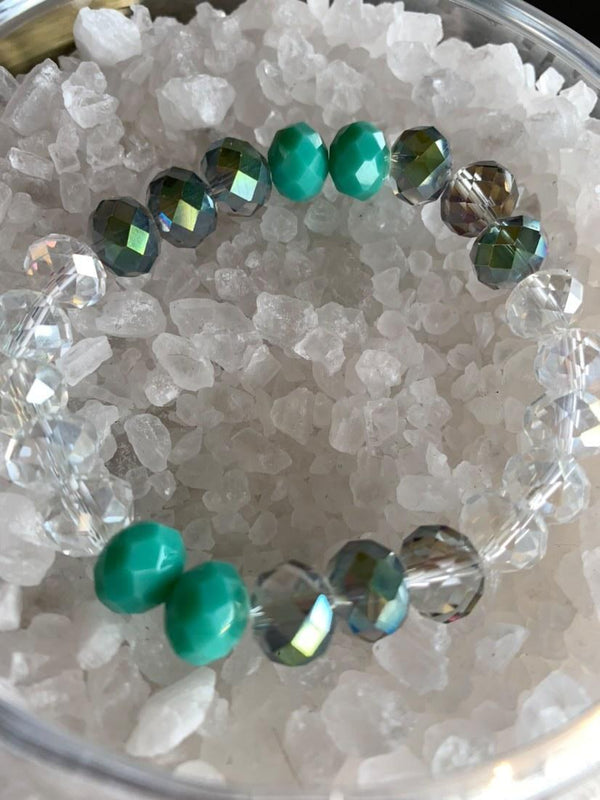 Clear and Blue Bracelet