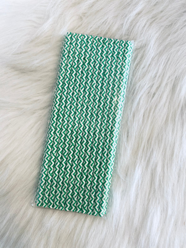 25 Green Paper Straws