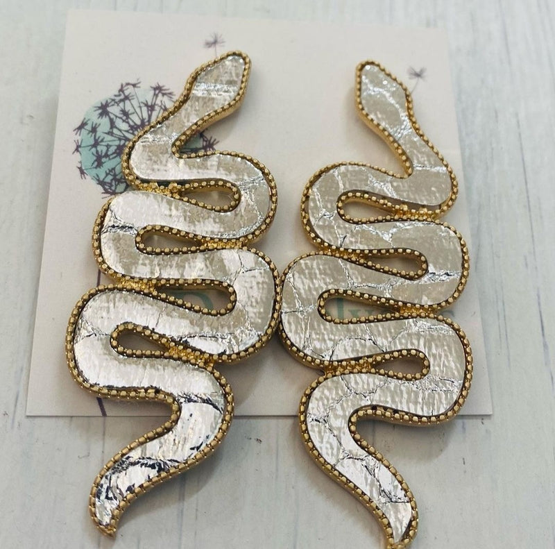 Leather Snake Earrings