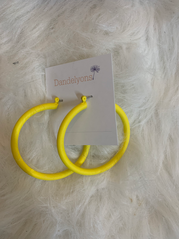 Yellow Hoop Earrings