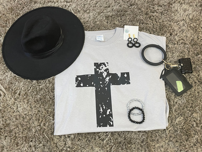 Distressed Cross T-shirt