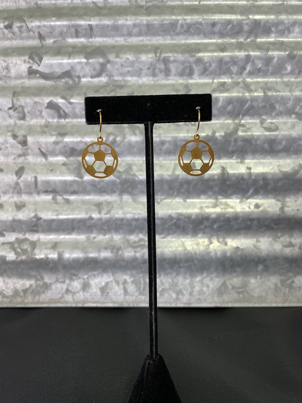 Gold Soccer Ball Earrings