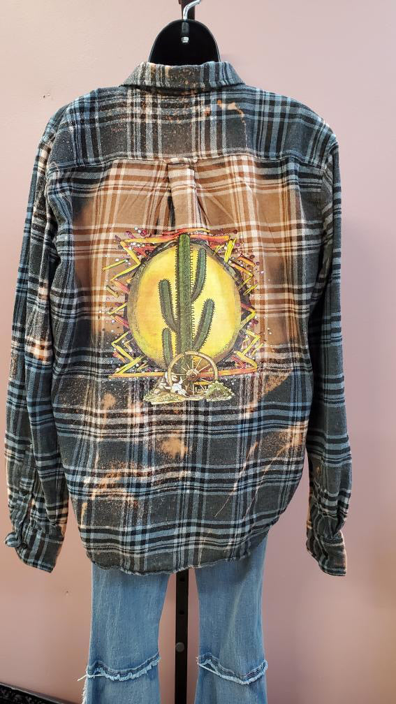 Distressed Flannel Cactus Sunset