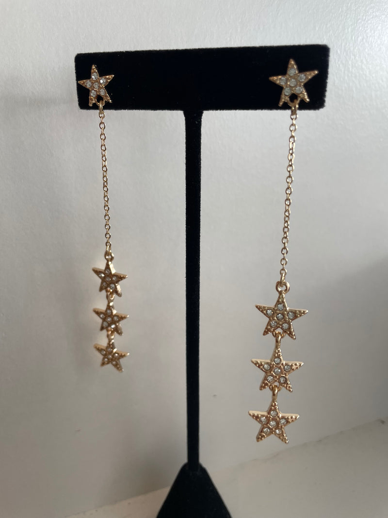 Star Tier Gold Earrings