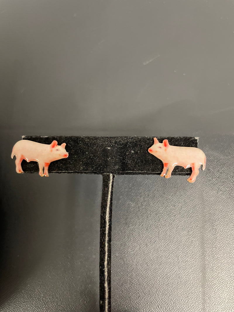 Farm Animal Enamel Earrings